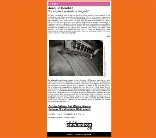 Fotoencuentros 2009, Centro Cultural Las Claras, Murcia