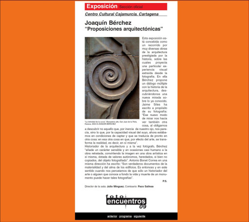 Fotoencuentros 2009, Centro Cultural Las Claras, Murcia